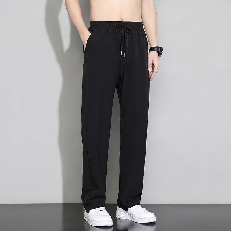 シンプルファッション 冷感素材ストレートシルエットパンツ