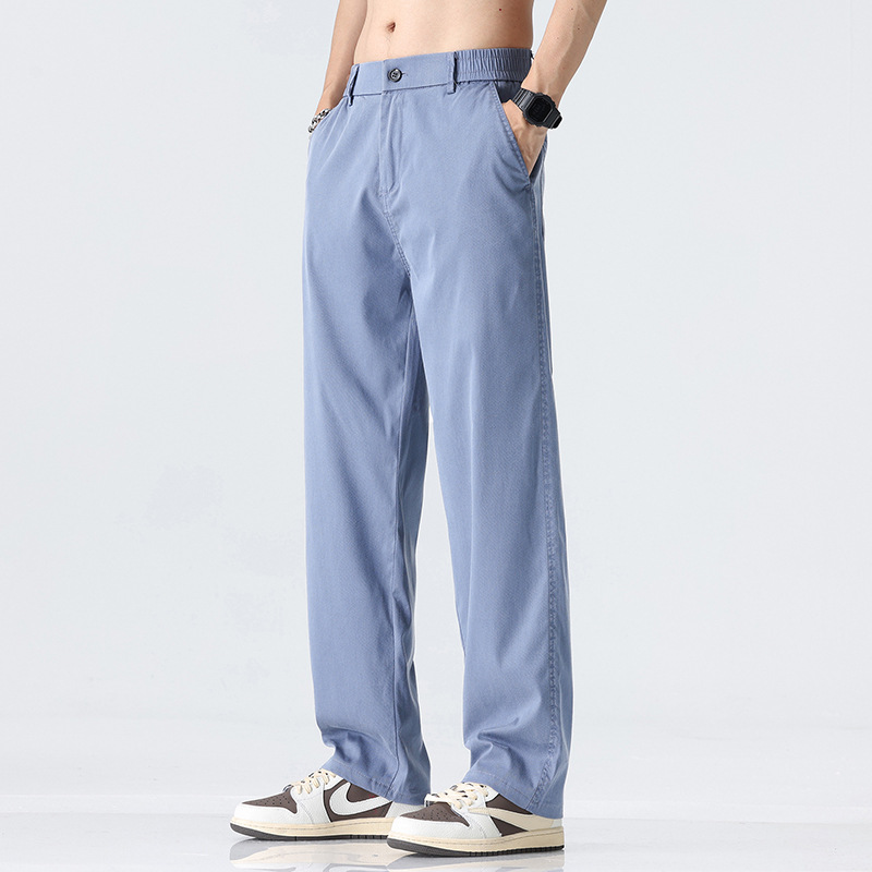 シンプルファッション 薄手ストレート幅広パンツ
