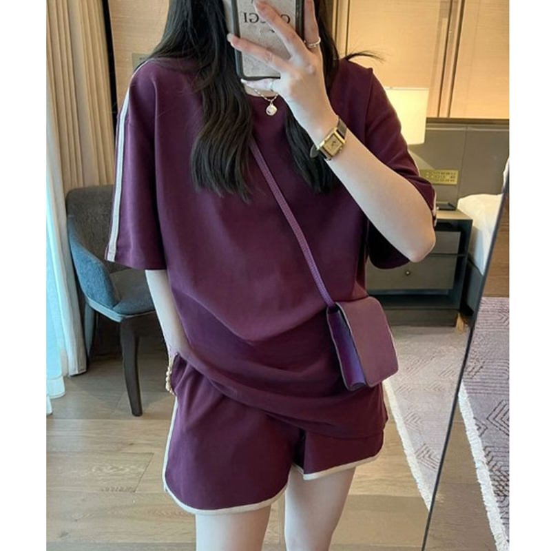 シンプルファッション ラインデザイン 上下セット ルームウェア