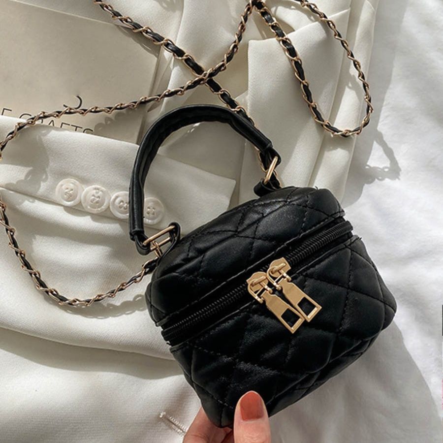 シンプルファッション キルティング小型ショルダーバッグ