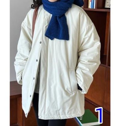 シンプルファッションジャケット レディース中綿入りロングジャケット