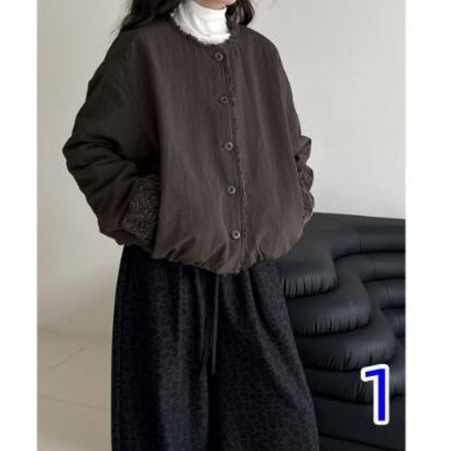 シンプルファッションジャケット 裏起毛ボアレディース アウター