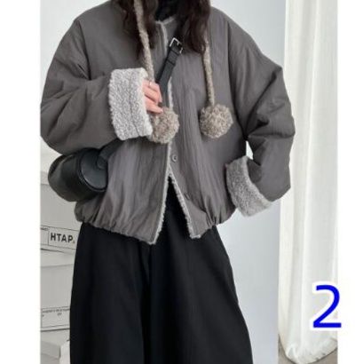 シンプルファッションジャケット 裏起毛ボアレディース アウター