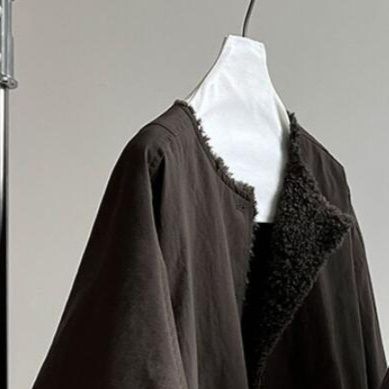 シンプルファッションジャケット 裏起毛ボアレディース アウター