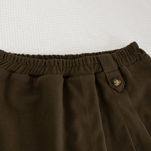 シンプルファッション パンツプリーツウール風キュロットパンツ 