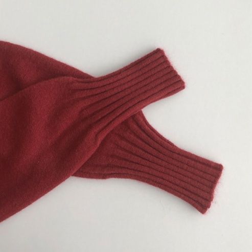 シンプルファッション ニットハイネック長袖 ボタン付きセーター 