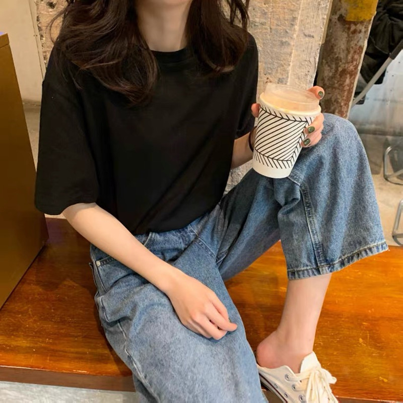 シンプルファッション シンプルベーシック半袖Tシャツ