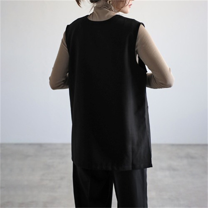 シンプルファッション 新作ブイネックベスト レディース春夏無地重ね着