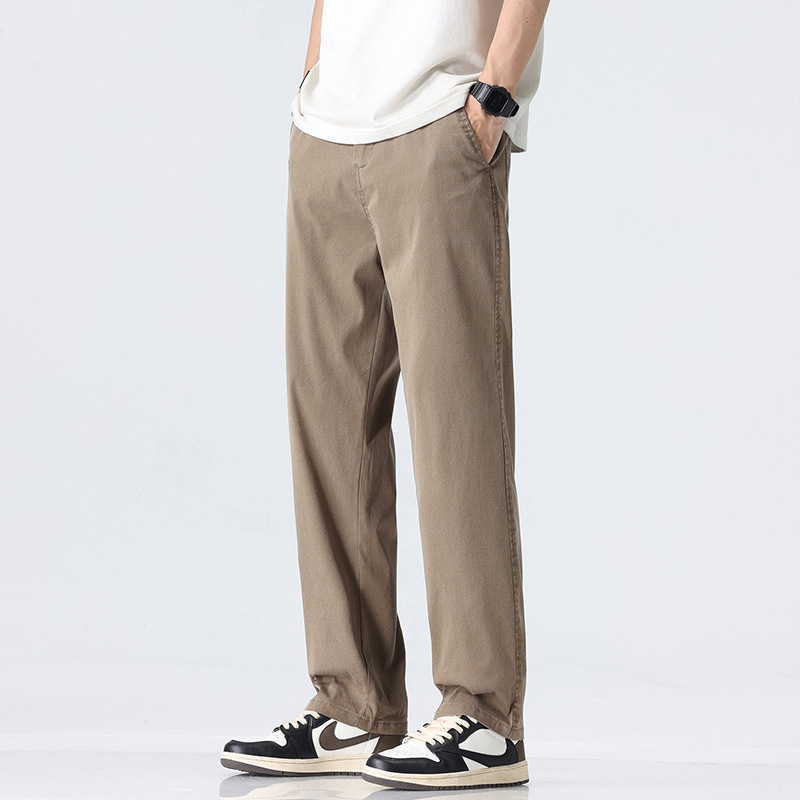 シンプルファッション 薄手ストレート幅広パンツ