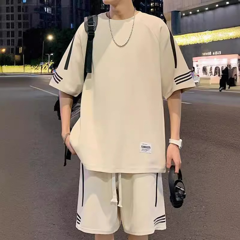 シンプルファッション ラインデザインセットアップ上下セット
