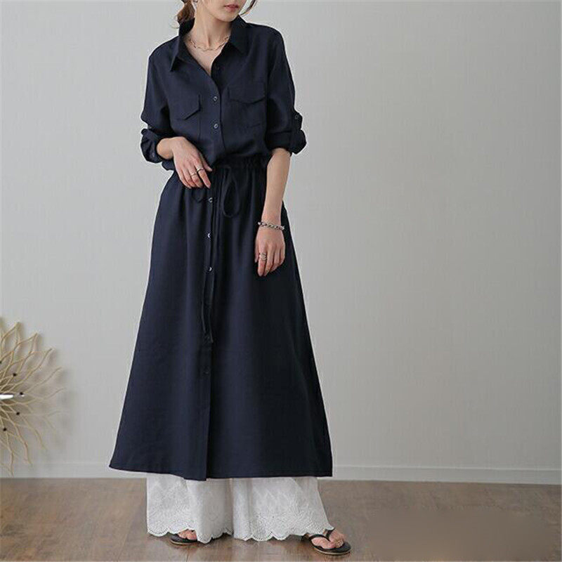 リラックスシャツワンピース シンプルファッション