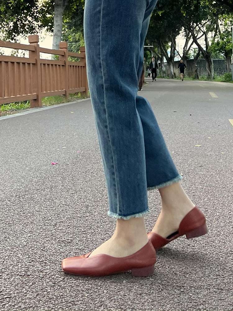 シンプルファッション ゆったりストレートデニムパンツ