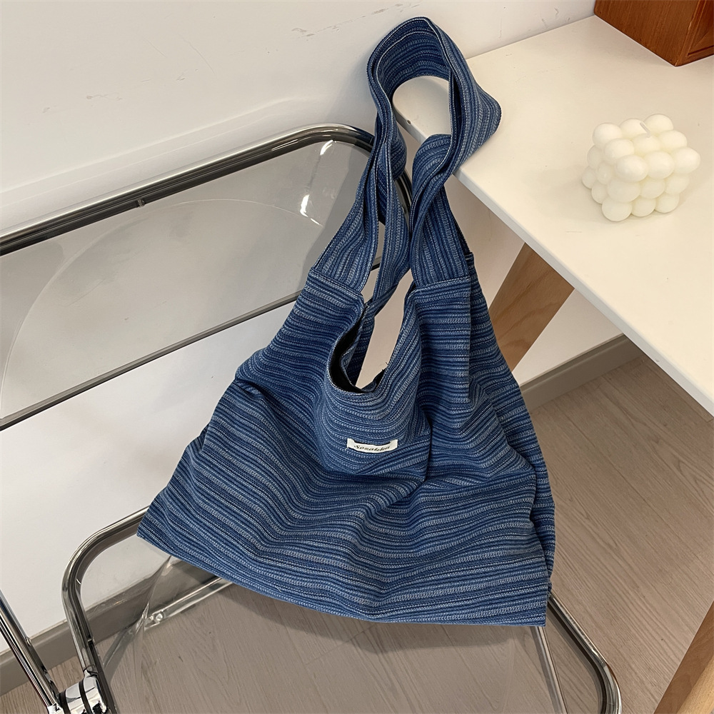 シンプルファッション シンプル刺繍デザイン大容量トートバッグ
