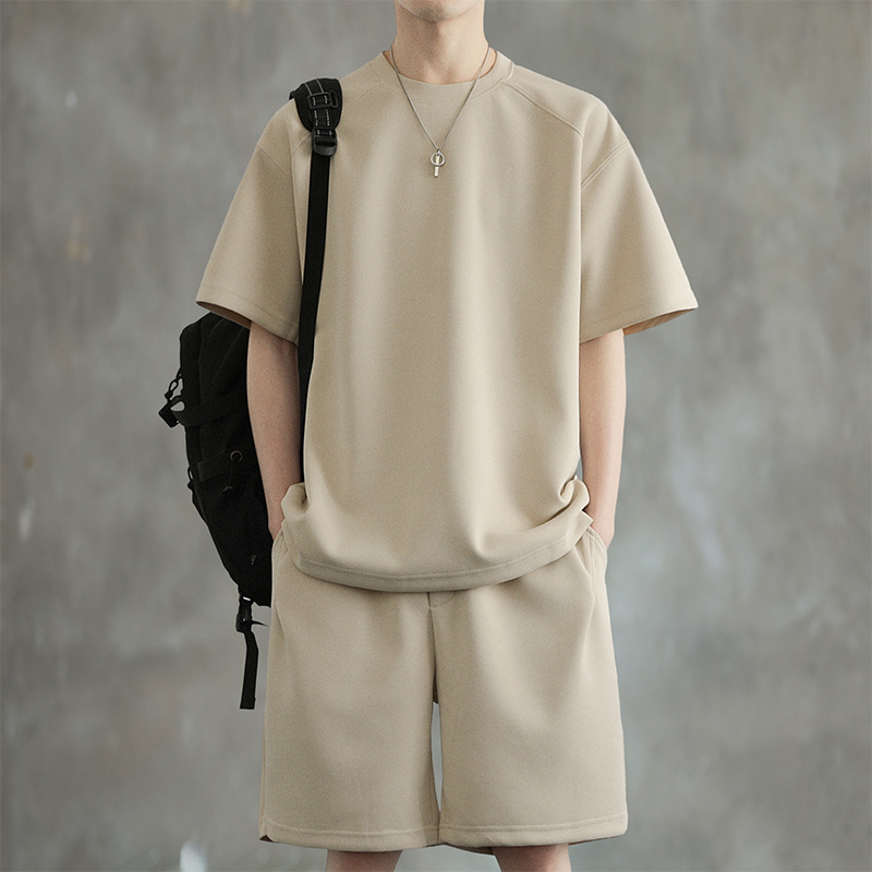 シンプルファッション シンプル上質感セットアップ 半袖ショートパンツ
