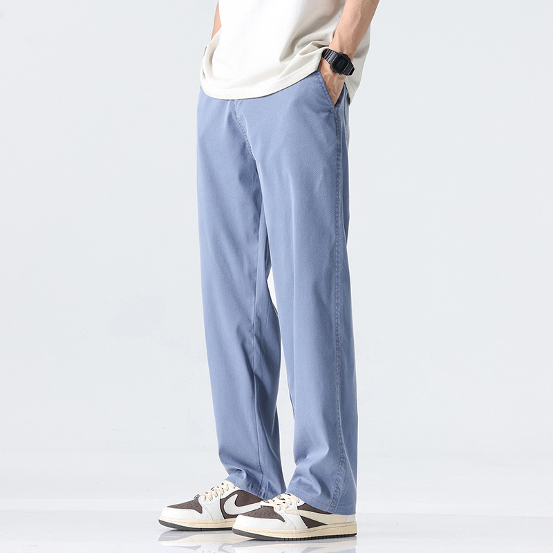 シンプルファッション 薄手ストレート幅広パンツ
