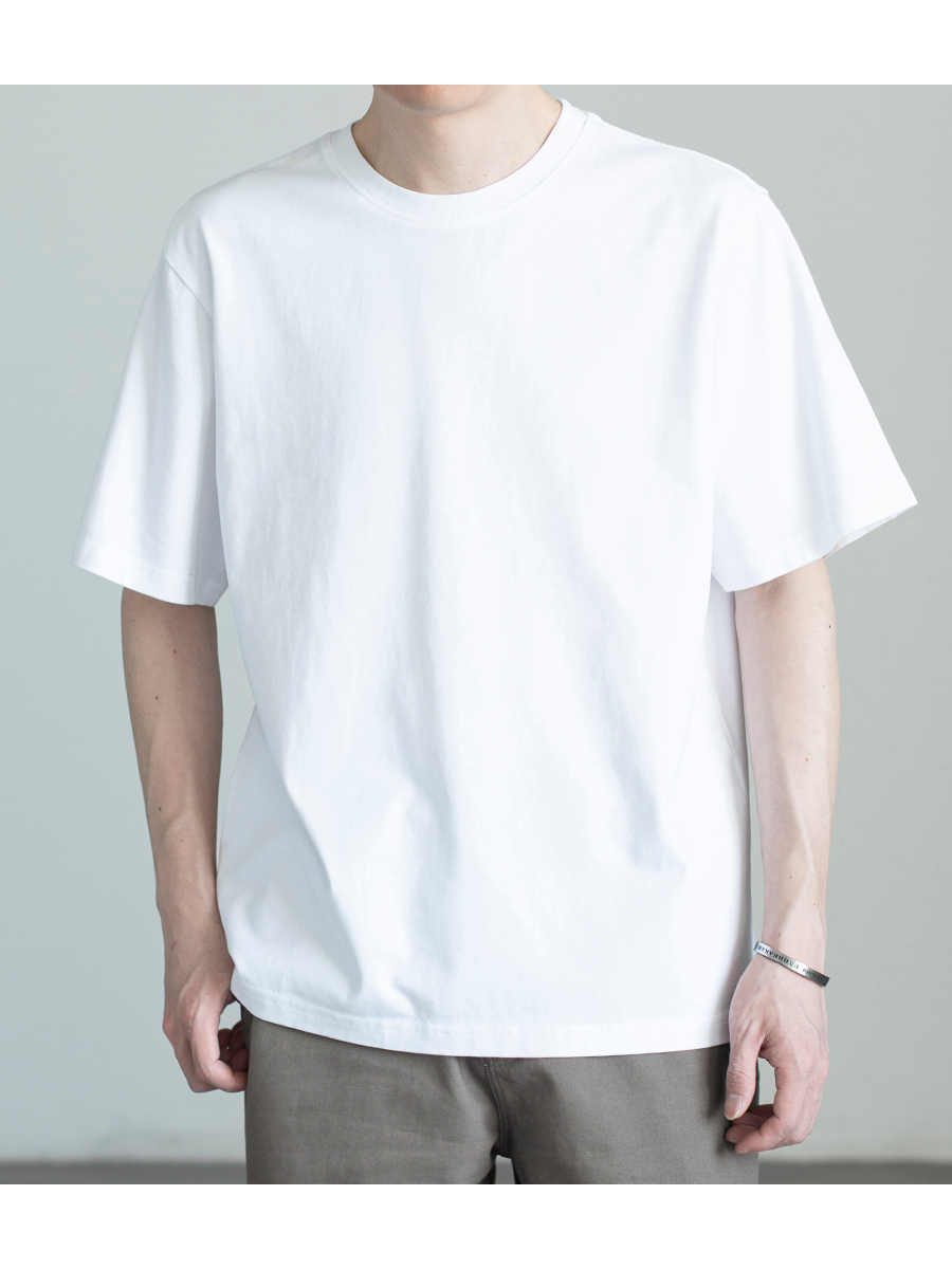 クルーネック半袖ベーシックカットソー シンプルファッション