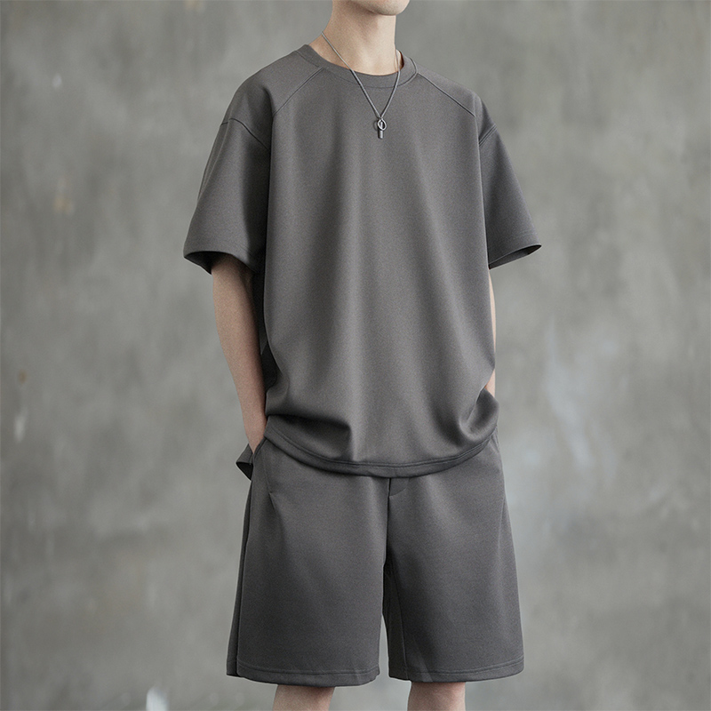 シンプルファッション シンプル上質感セットアップ 半袖ショートパンツ