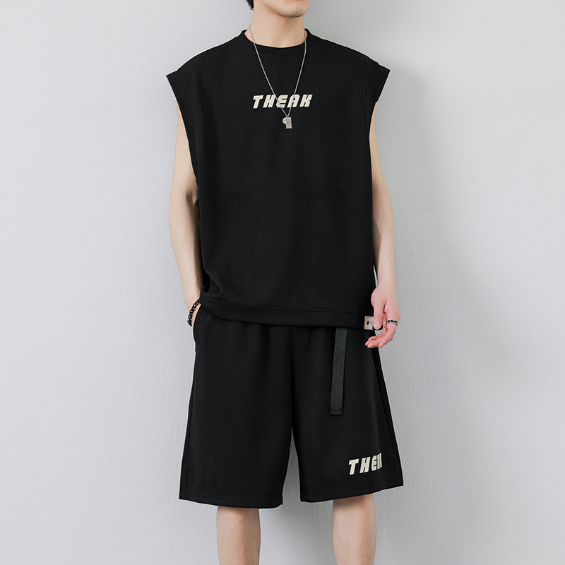 シンプルファッション シンプルノースリーブセットアップ