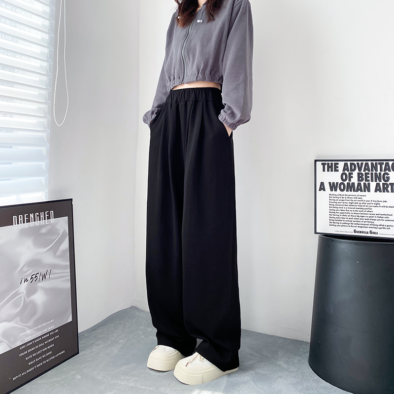 シンプルファッション ゆったりシルエット ワイドパンツ