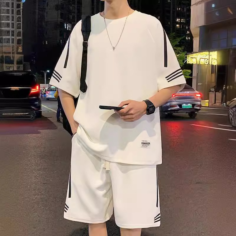 シンプルファッション ラインデザインセットアップ上下セット