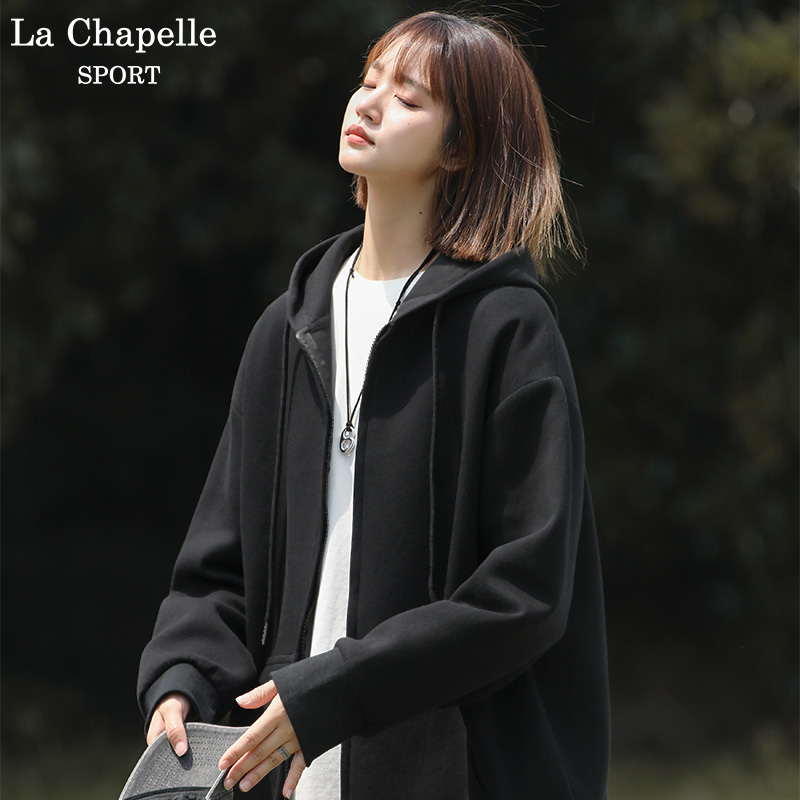 シンプルファッション フード付き薄手ジップアップパーカー