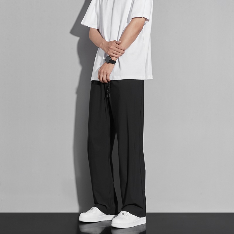シンプルファッション 冷感ストレートシルキーパンツ