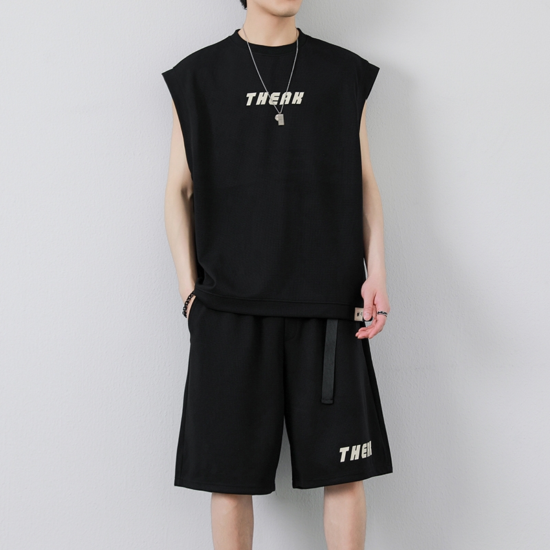 シンプルファッション シンプルノースリーブセットアップ