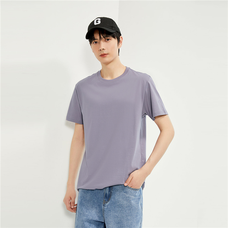 シンプルファッション 純綿素材シンプル丸首半袖Tシャツ
