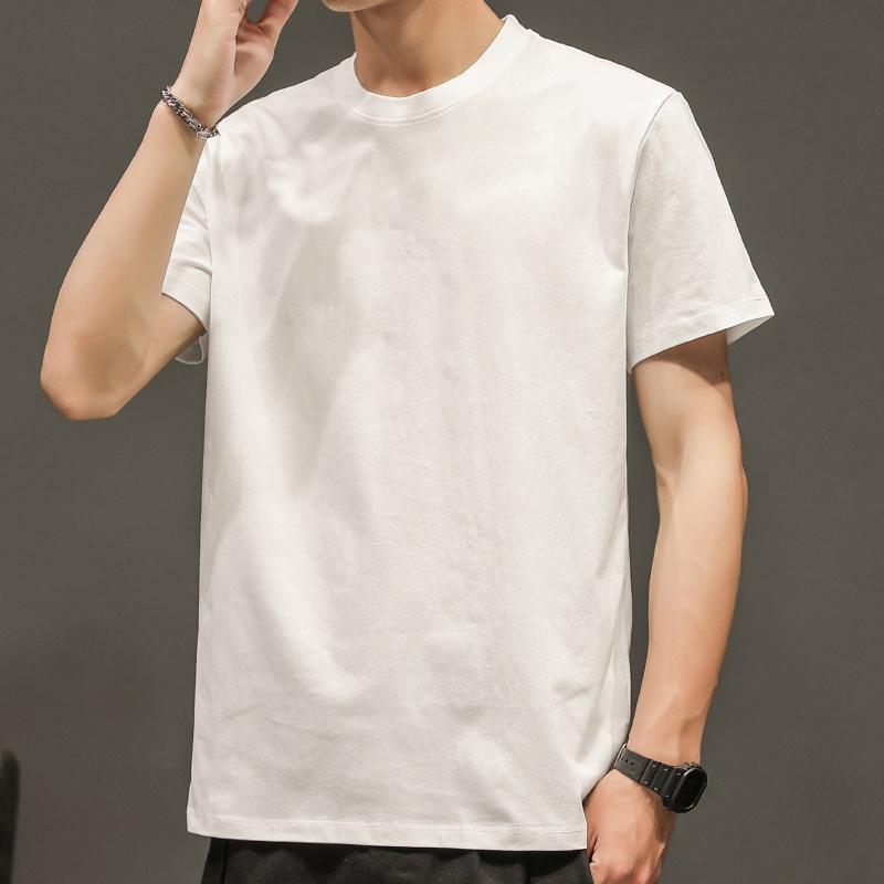 シンプルファッション ゆったり着れるVネック純綿Tシャツ