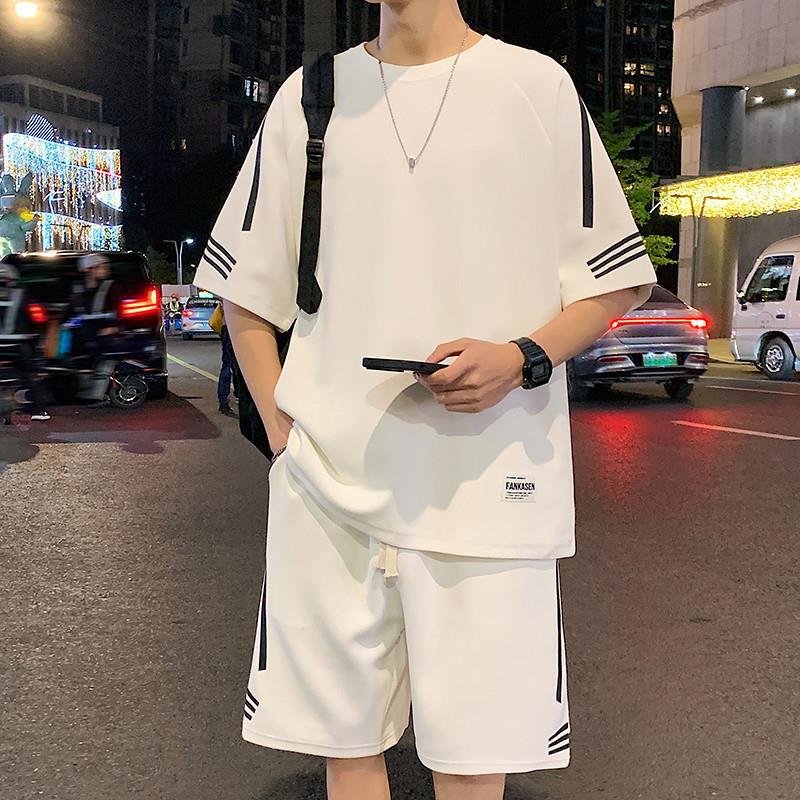 シンプルファッション ラインデザインセットアップ上下セット