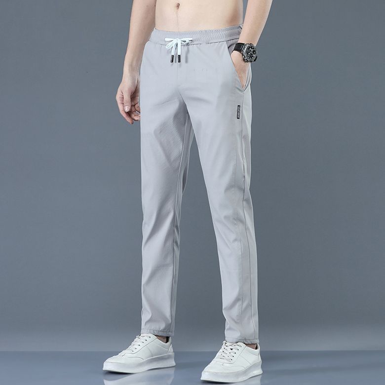 シンプルファッション 冷感素材ストレートシルエットパンツ