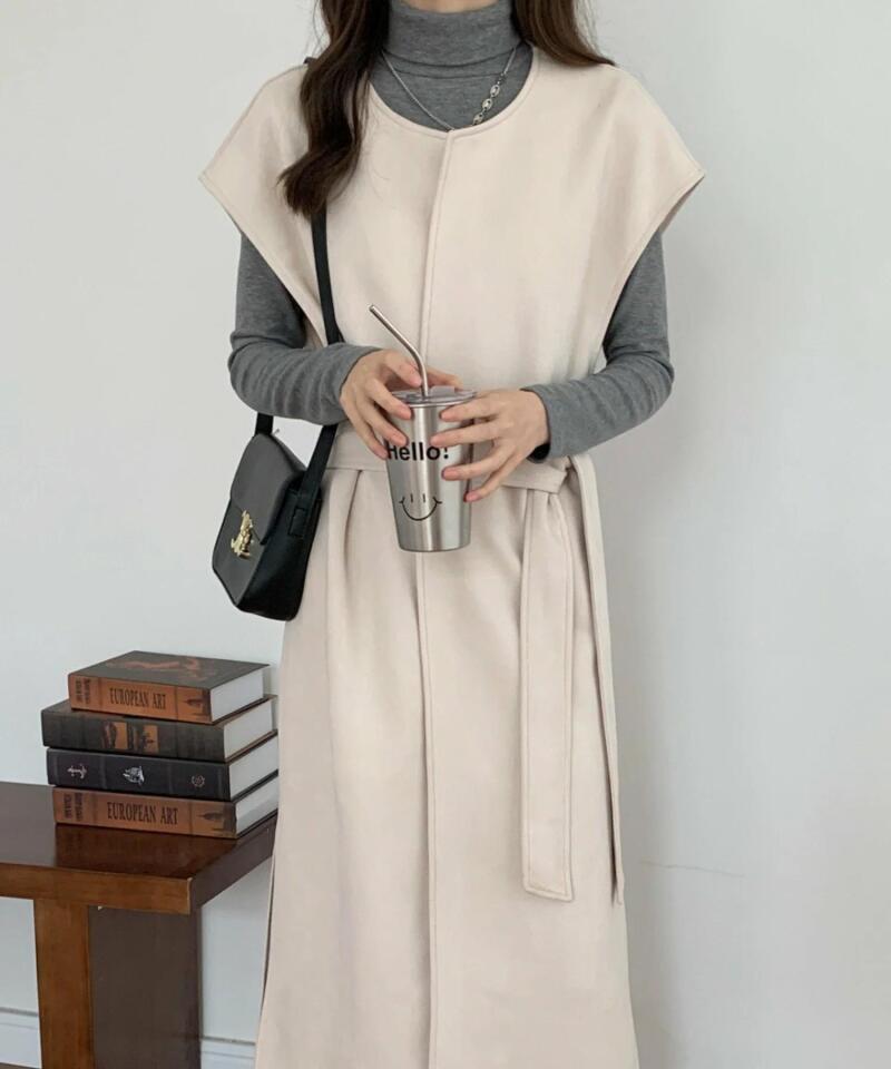 シンプルコーデ 秋冬新作 無地ロングコート 厚手マント レディース