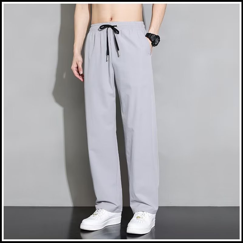 シンプルファッション 冷感素材ストレートシルエットパンツ