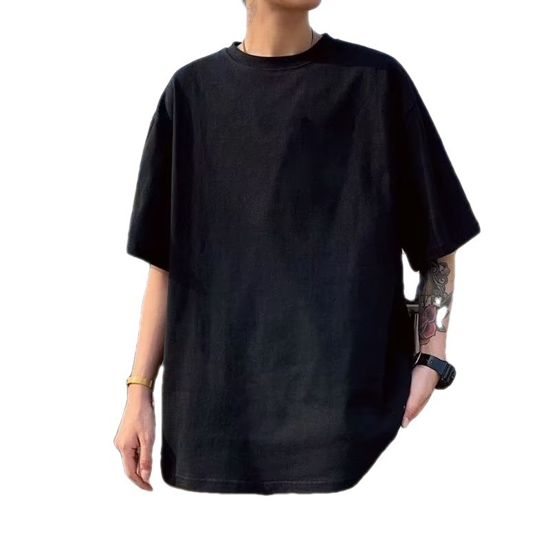 シンプルファッション シンプル五分袖オーバーサイズTシャツ
