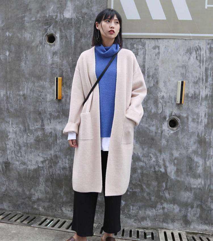 シンプルファッション ゆったりロングコート