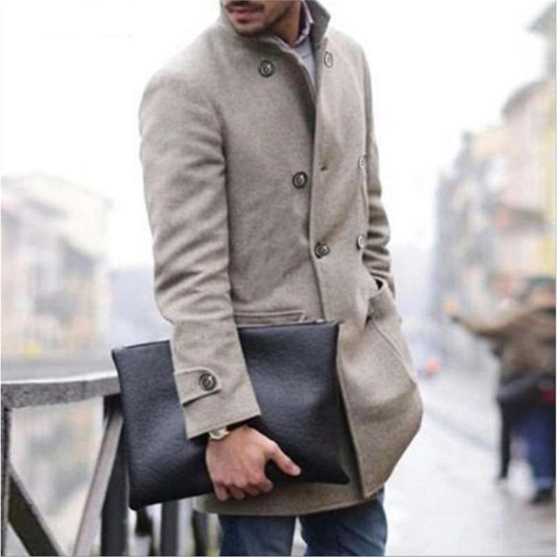 ダブルボタンコート シンプルファッション