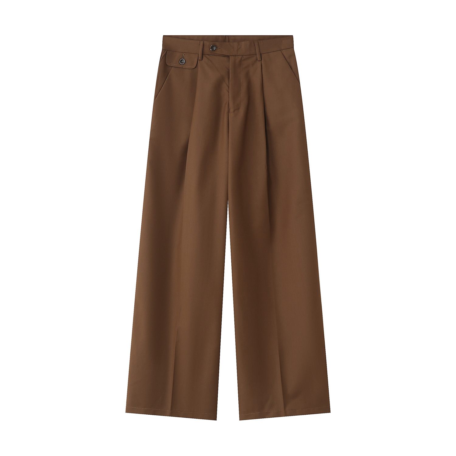 シンプルファッション ゆったりシルエット レトロ風ドレスパンツ