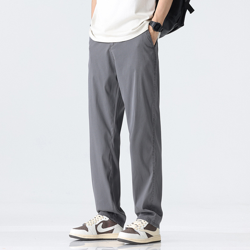 シンプルファッション 薄手ストレート幅広パンツ
