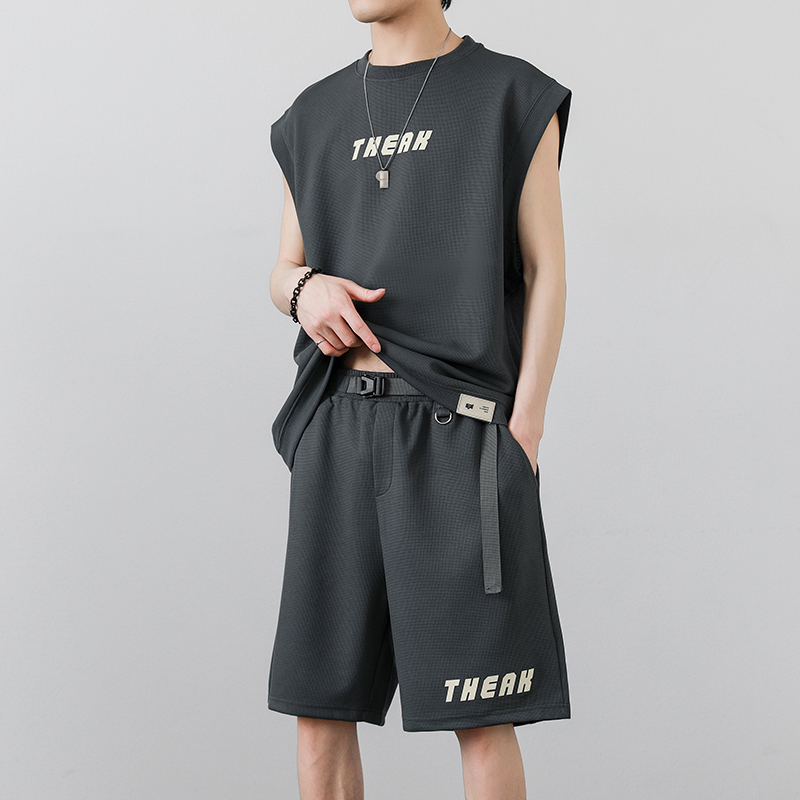 シンプルファッション シンプルノースリーブセットアップ