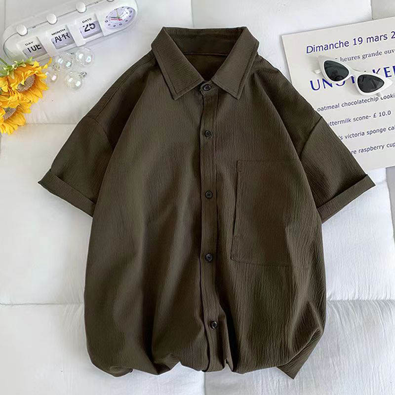 シンプルファッション ゆったり着用できる半袖シャツ短パンセット