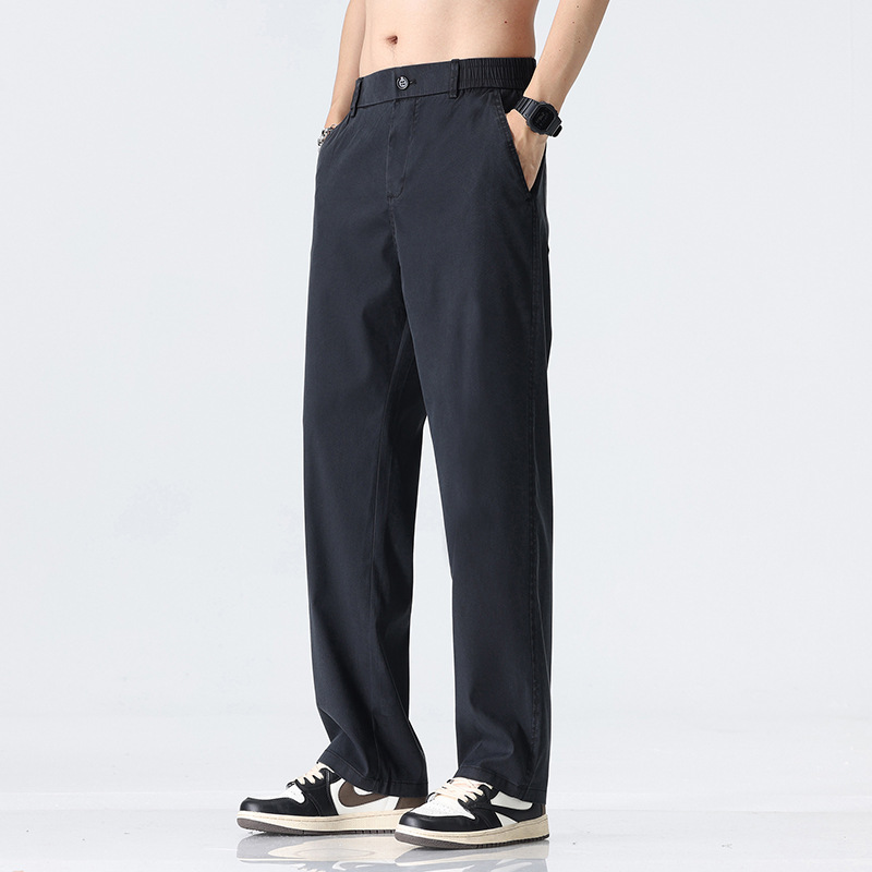 シンプルファッション 薄手ストレート幅広パンツ