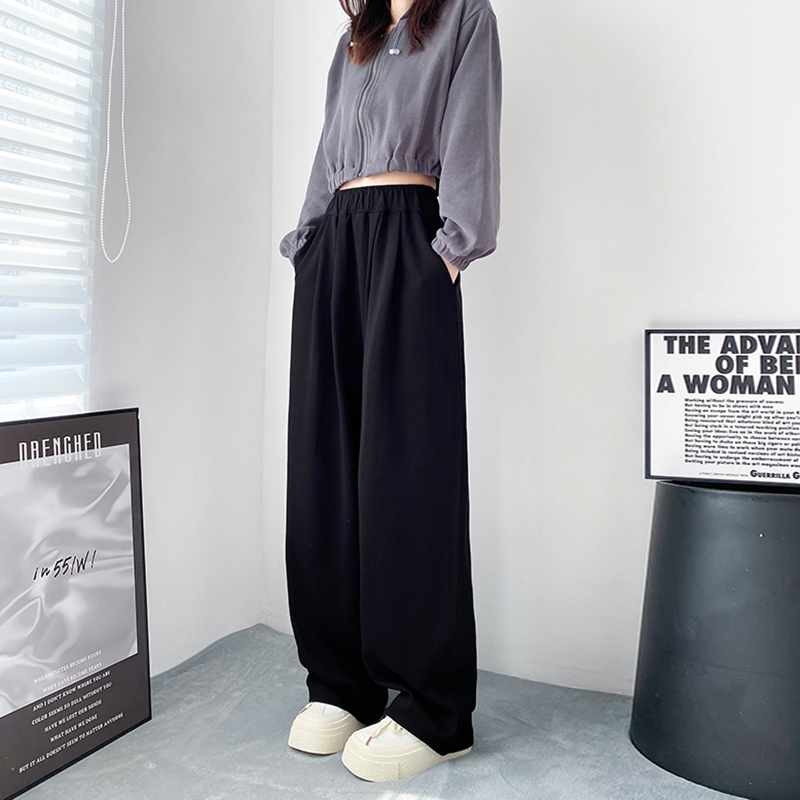 シンプルファッション ゆったりシルエット ワイドパンツ