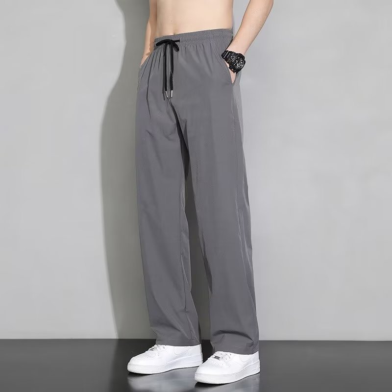 シンプルファッション 冷感素材ストレートシルエットパンツ
