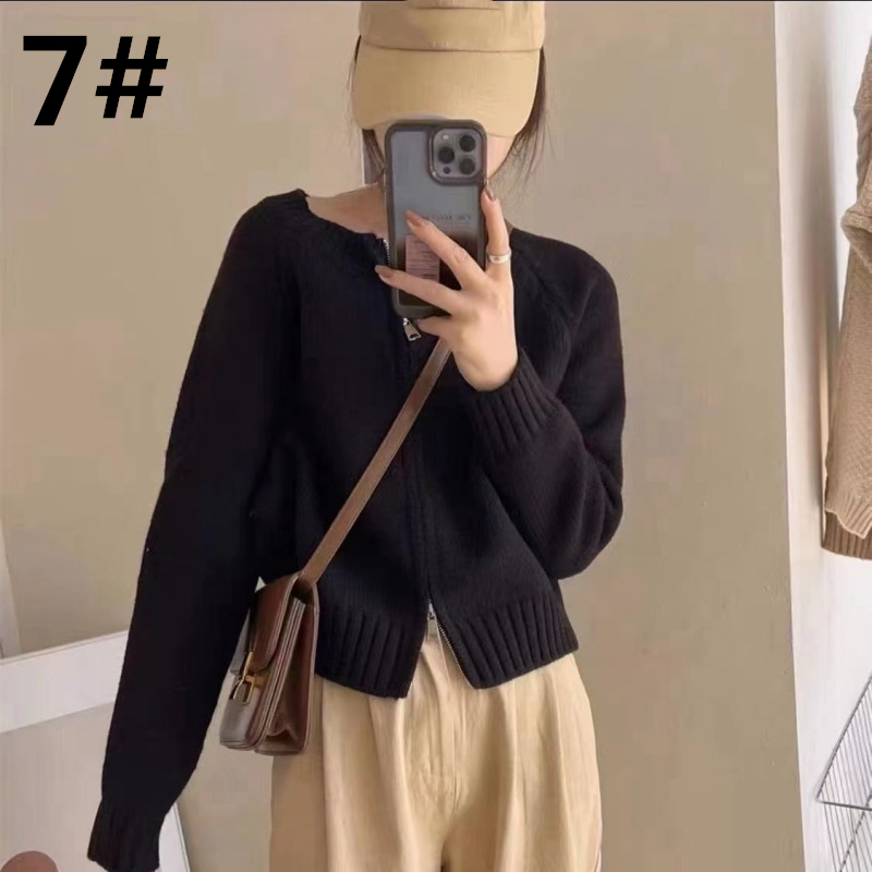 シンプルファッション 秋冬新作 無地ニットカーディガン ゆったりシルエット レディース