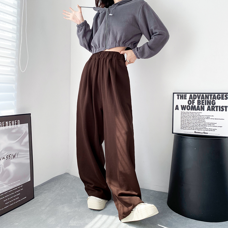シンプルファッション ゆったりシルエット ワイドパンツ