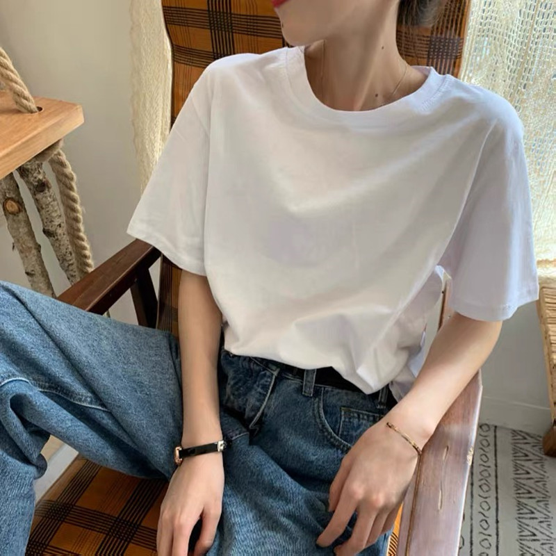 シンプルファッション シンプルベーシック半袖Tシャツ