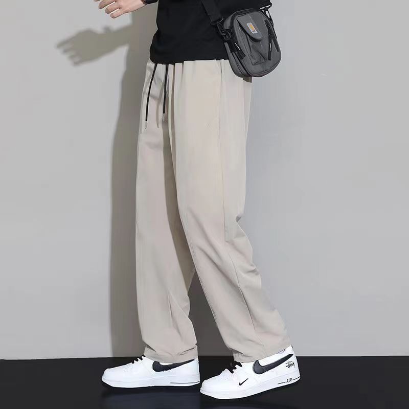 シンプルファッション 薄手ストレートワイドパンツ