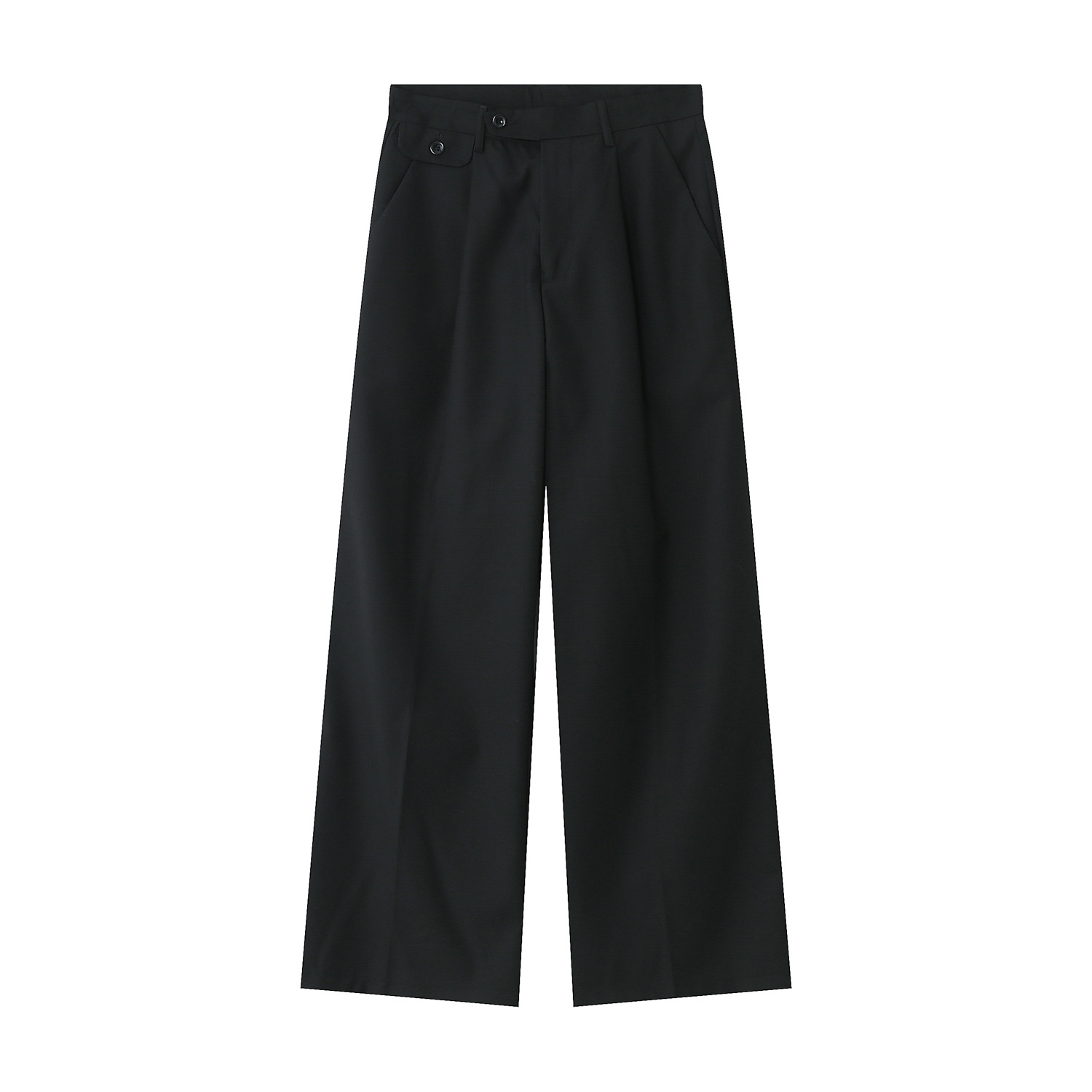 シンプルファッション ゆったりシルエット レトロ風ドレスパンツ