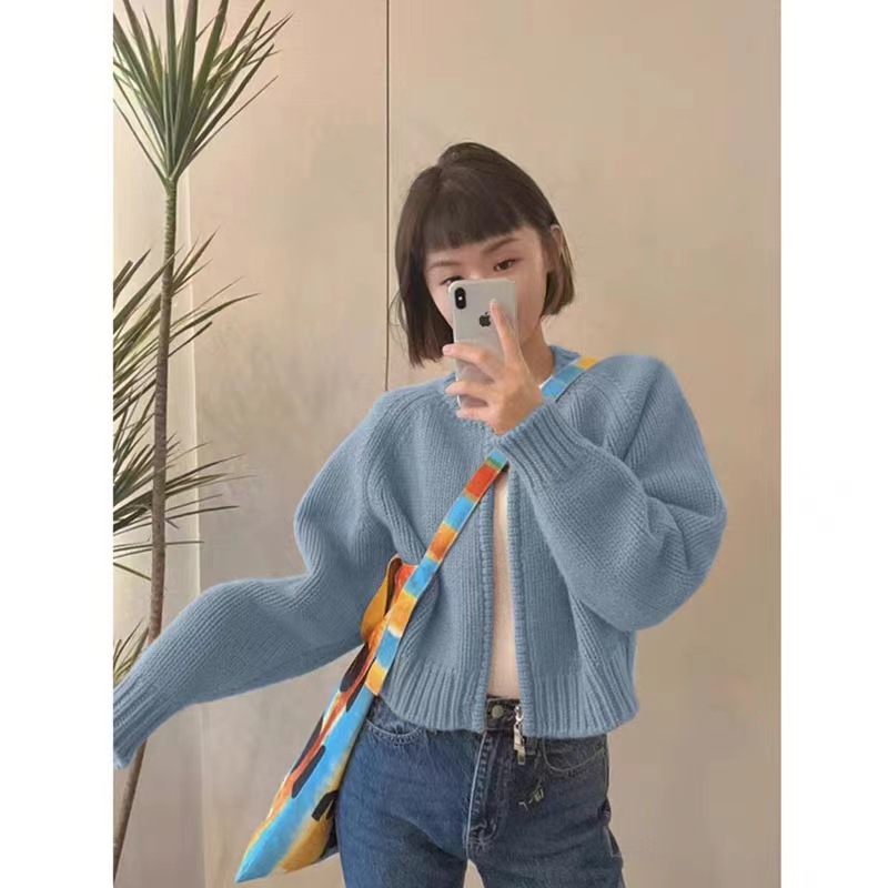 シンプルファッション 秋冬新作 無地ニットカーディガン ゆったりシルエット レディース