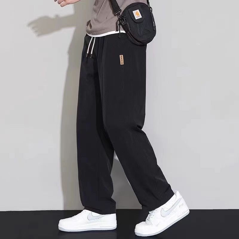 シンプルファッション 薄手ストレートワイドパンツ